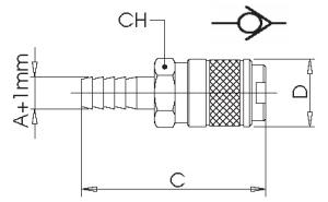 SOCKET WITH REST FOR RUBBER HOSE FOR SHUTTER PLUG